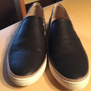 Black / Leopard slip on tennis shoes